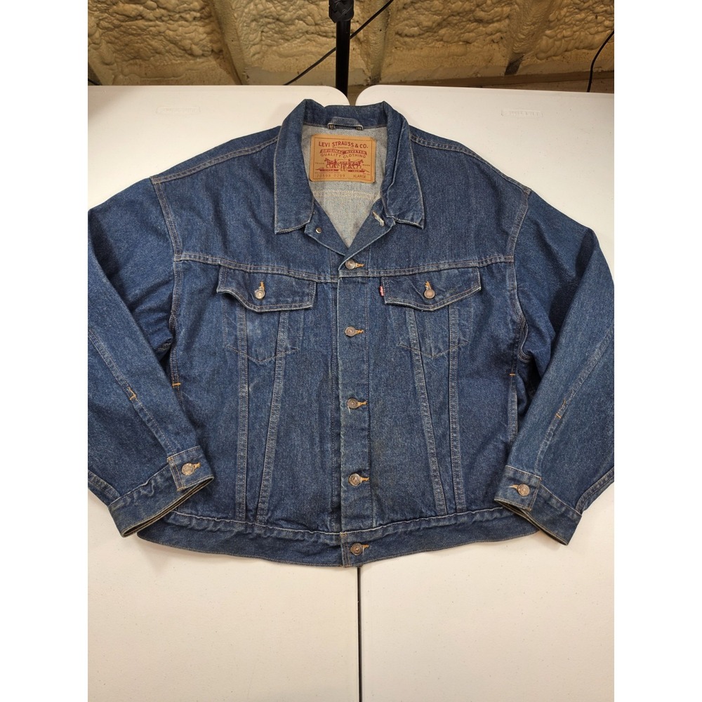 Vintage Levi's 70598-0299 Denim Jean Trucker Jacket Faded 90s Made In USA XL